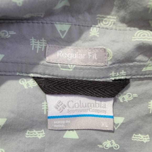 Columbia Mens Short Sleeve Button Down Shirt Camping Biking Outdoor Gray XL - Picture 8 of 11